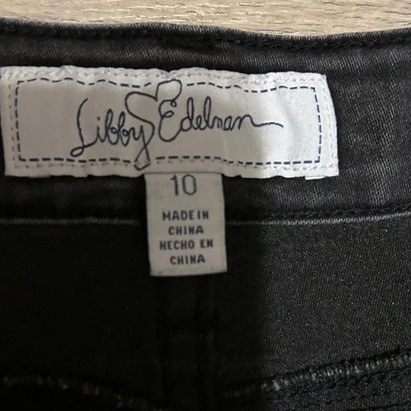 Libby Edelman Black Straight Leg Jeans with Sequin Trim - Picture 5 of 13